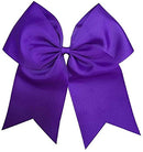 Kenz Laurenz Cheer Bows Purple Cheerleading Softball - Gifts for Girls and Women Team Bow with Ponytail Holder Complete Your Cheerleader Outfit Uniform Strong Hair Ties Bands Elastics (1) Kenz Laurenz