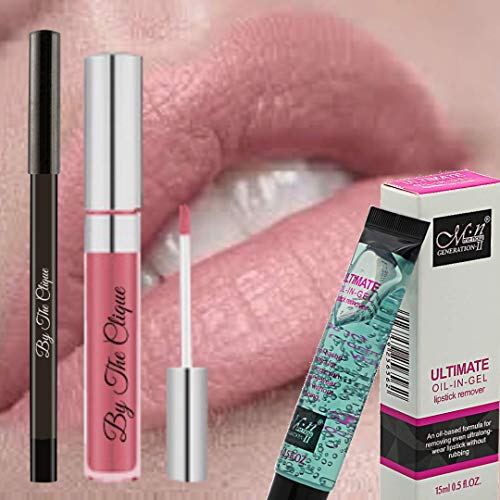 By The Clique Premium Pink Matte Lipstick, Liner and Remover Set | Pale Pink | Blushing Bride By The Clique