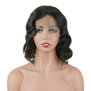 BLY Human Hair Wigs Lace Front 4x4 Closure Bob Wigs Body Wave Virgin Hair 10 Inch 150% Density Pre Plucked with Baby Hair Natural Color For Black Women BLY Store