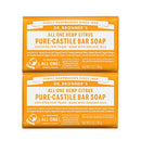 Dr. Bronner’s - Pure-Castile Bar Soap (Citrus, 5 ounce, 2-Pack) - Made with Organic Oils, For Face, Body and Hair, Gentle and Moisturizing, Biodegradable, Vegan, Cruelty-free, Non-GMO Dr. Bronner's