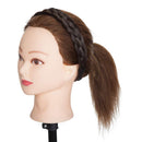 Braided Headband Plaited Hair Band Chunky Braided Headband Elastic Stretch Braid Hairband Wide Plaited Braids Synthetic Hairpiece For Girls And Women (Large-five strands braided, dark brown) S-noilite Store