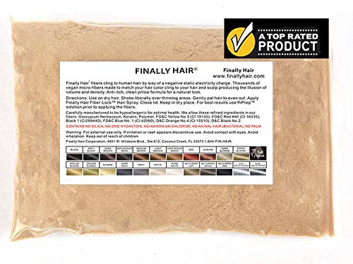Finally Hair Hair Building Fibers Refill Bag, Light Medium Brown - our lightest brown shade, 56 Grams, Premium Hair Loss Concealer in a Refill Bag