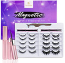 Updated 3D 6D Magnetic Eyelashes with Eyeliner Kit- 2 Tubes of Magnetic Eyeliner & 10 Pairs Magnetic Eyelashes Kit-With Natural Look & Reusable False lashes -No Glue Need Arishine