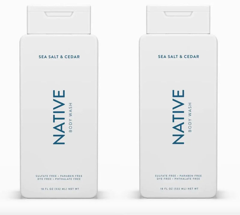 Native Body Wash Contains Naturally Derived Ingredients | For Women & Men, Sulfate, Paraben, & Dye Free Leaving Skin Soft and Hydrated | Eucalyptus & Mint 18 oz - 2 Pk Infinity Warehouse