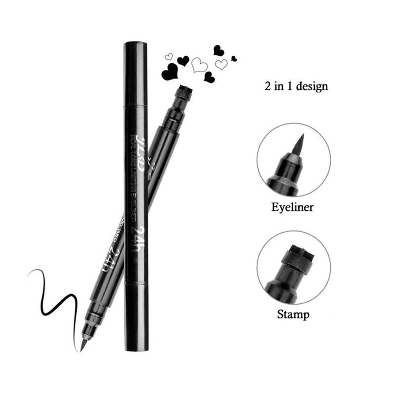 Pinkiou Eyeliner Pen with Eye Makeup Stamp Waterproof Double Sided Long Lasting Seal Eyeliner (4 in 1) Pinkiou