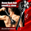 Back Shaver for Men, Rechargeable Electric Back Shaver with Long Handle, Waterproof Full Body Hair Trimmer&Groomer Kit with Replaceable Shaving Heads Infinity Warehouse