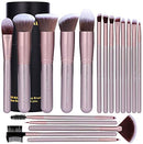 BS-MALL Makeup Brush Set 18 Pcs Premium Synthetic Foundation Powder Concealers Eye shadows Blush Makeup Brushes (Purple) BS-MALL