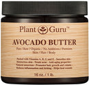 Avocado Body Butter 16 oz. 100% Pure Raw Fresh Natural Cold Pressed. Skin, Hair, Nail Moisturizer, DIY Creams, Balms, Lotions, Soaps. Plant Guru
