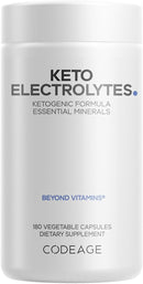 Codeage Keto Electrolytes Supplement – Vegan Electrolyte Tablets w Magnesium, Potassium, Calcium & Salt - Electrolyte Powder Salt Pills & Drink Hydration Supplements - Non-GMO Keto Diet - 180 Capsules Infinity Warehouse