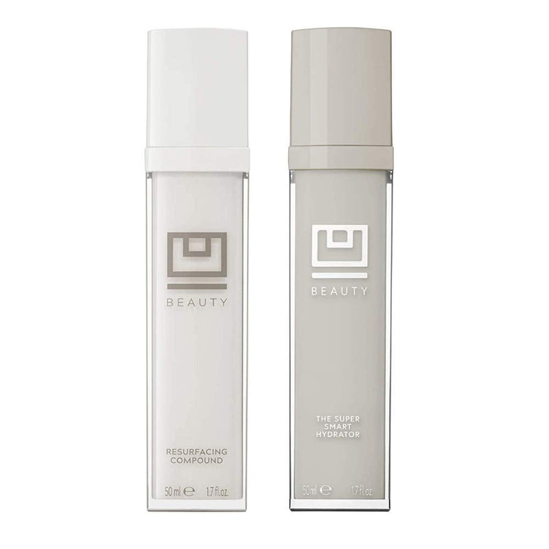 U Beauty 50 ml DUO Resurfacing Compound & SUPER Smart Serum with Vitamin C & E | Natural Facial Serum Best for Anti-Aging, Acne, Dry Skin, Wrinkles - (Set of 2) 50 ml / 1.7 fl.oz U Beauty Store