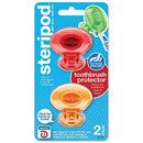 Steripod Clip-on Toothbrush Protector, Red/Orange, 2 Count, (Pack of 1) Steripod