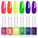 Modelones Gel Nail Polish Set- 2022 Neon Spring 6 High Capacity 10ML Hot Pink Bright Orange Gel Polish Set Yellow Green Purple LED Gel Polish Kit Manicure Home DIY Holiday Mother's Day Gift for Women modelones