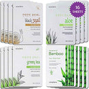 [Veraclara] Prime Facial Mask (16 - Combo Pack) Korean Skincare | Lighten, Moisturize, Firming Skin | Diminish Dark Spot & Circles | Black Snail, Bamboo, Aloe, Green Tea Veraclara