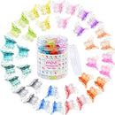 EAONE Butterfly Hair Clips 50Pcs, Pastel Cute Hair Clips Mini Small Hair Claw Clips Hair Aesthetic Accessories for 90s 2000s Girls Women Hair with Container Package, Gradient Transparency Colors EAONE