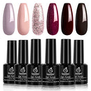 Beetles Pink Purple Gel Nail Polish Brown Glitter Gel Nail Polish Nail Gel Polish Manicure Set Soak Off Gel Nail Polish Kit Designs DIY Home beetles Gel Polish