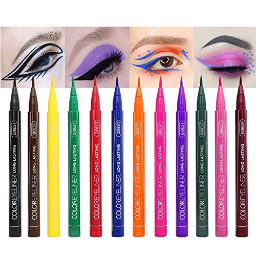 12 Colors Matte Liquid Eye liner Set for Eye Makeup, Waterproof Superstay Long Lasting Matte Eye Liners Pencil by Rechoo (12 Rainbow Colors) Rechoo