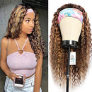 Aopusi Headband Wig Human Hair Ombre Brown Blonde Wave Wave Wigs