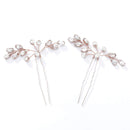 Yean Rhinestone Bridal Hair Pins Crystal Wedding Hair Piece Fashion Hair Accessories for Women and Girls (Rose gold) Yean