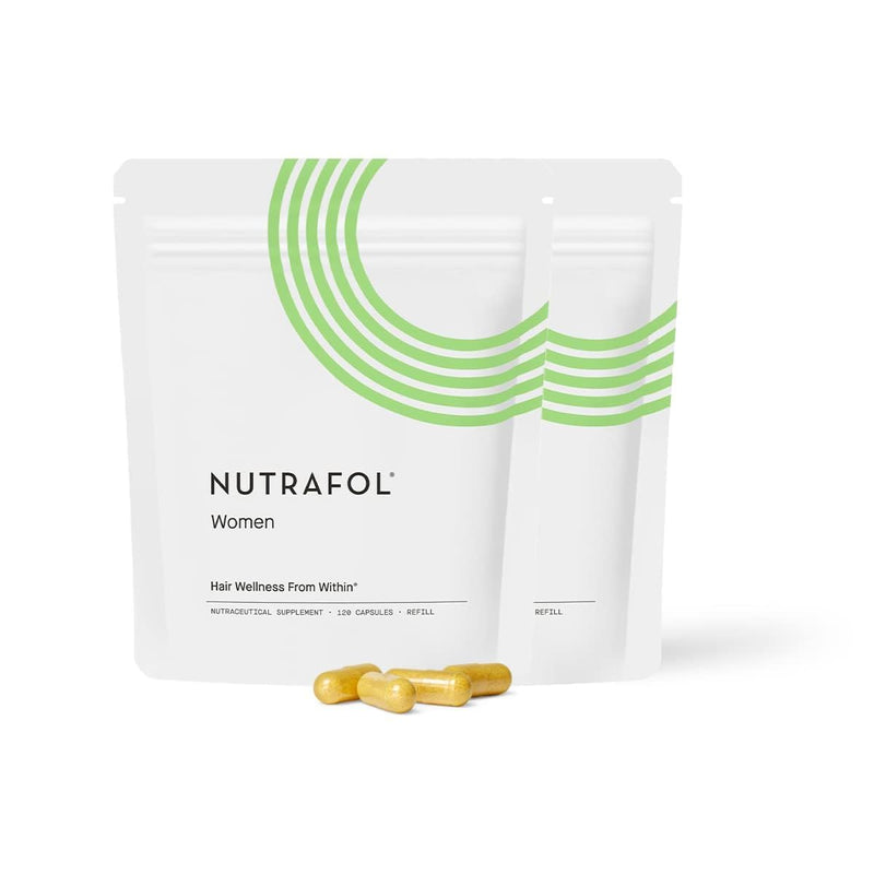 Nutrafol Women's Hair Growth Supplements, Ages 18-44, Clinically Proven for Visibly Thicker and Stronger Hair in 3-6 Months, Dermatologist Recommended - 2 Month Supply, 2 Refill Pouches Infinity Warehouse