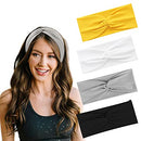 DRESHOW Yoga Running Headbands for Women Elastic Non-Slip Headbands Sports Workout Hair Bands 4 Pack DRESHOW
