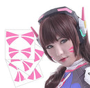 OW DVa Cosplay Face Temporary Tattoos - 2 Sizes - 3 Sets Cosplay Tats
