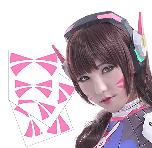 OW DVa Cosplay Face Temporary Tattoos - 2 Sizes - 3 Sets Cosplay Tats