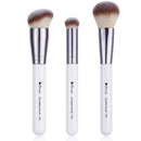 DUcare Makeup Kabuki Brushes 3Pcs Foundation Brush& Concealer Brush& Blusher Brush Face Blush Bronzer Travel Buffing Stippling Contour Liquid Blending Makeup brush set White DUcare Store