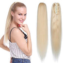 100% Remy Human Hair Ponytail Extension One Piece Claw/Jaw Clip Ponytail Hairpiece Clip In Pony Tail Extensions For Girl Lady Women Long Straight