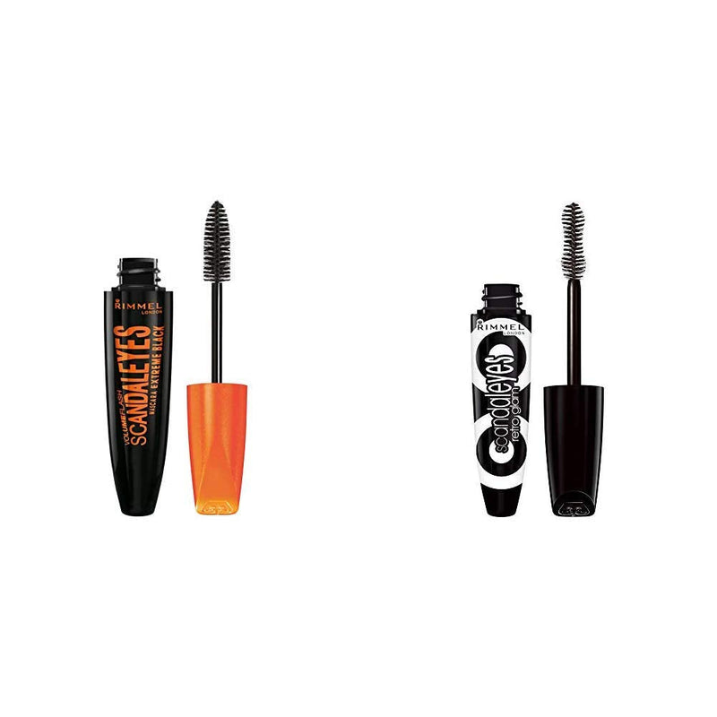 Rimmel Scandaleyes Mascara, Extreme Black, 0.41 Fl Oz (Pack of 1) & Rimmel Scandaleyes Retroglam Mascara, Extreme Black Longwear Mascara for a False Eyelash Look, 0.41 Fl Oz (Pack of 1) Rimmel Store