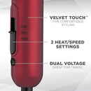Conair miniPRO Tourmaline Ceramic Travel Hair Dryer with Folding Handle, Red Infinity Warehouse
