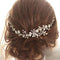 Aukmla Bride Wedding Hair Vines White Pearl Hair Accessories Crystal Rhinestone Hair Piece for Bride and Bridesmaids HV-24 (Gold) Aukmla