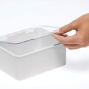 mDesign Plastic Stackable Square Storage Bin, Drawer Organizer w/Secure Lid, Container Box for Organizing Hair Brushes, Combs, Sprays, Nail Supplies, Makeup, Cosmetics, Blender, 2 Pack, Lt Gray/Clear mDesign