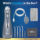 Waterpik Cordless Advanced 2.0 Water Flosser For Teeth, Gums, Braces, Dental Care With Travel Bag and 4 Tips, ADA Accepted, Rechargeable, Portable, and Waterproof, Gray WP-587, Packaging May Vary Infinity Warehouse