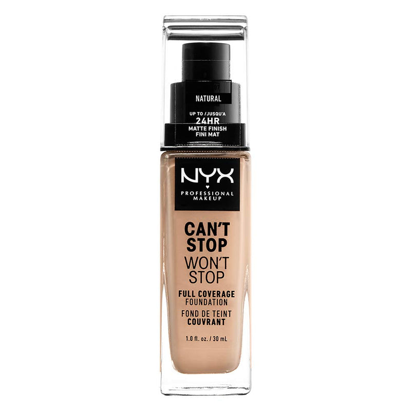 NYX PROFESSIONAL MAKEUP Can't Stop Won't Stop Foundation, 24h Full Coverage Matte Finish - Natural NYX PROFESSIONAL MAKEUP