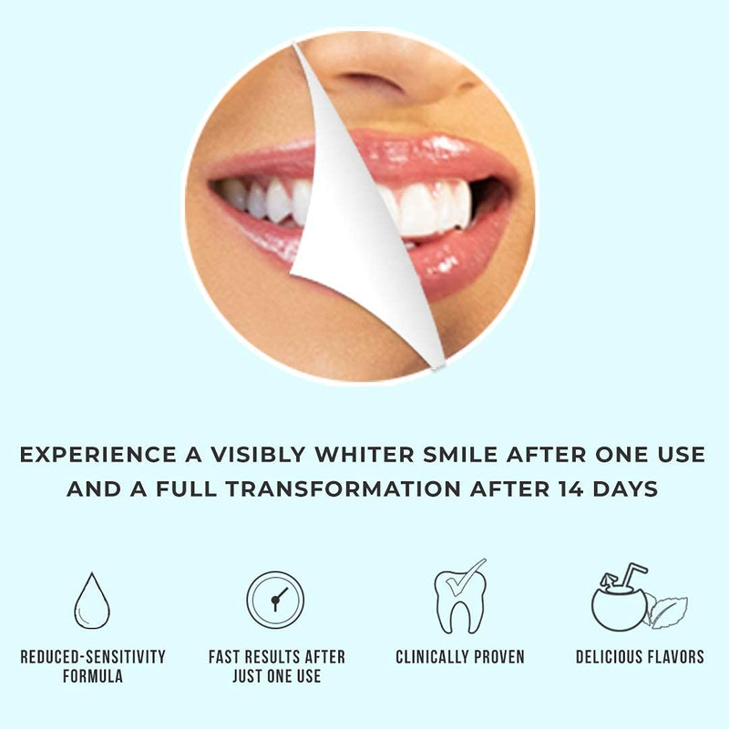 Zimba All-in-One Teeth Whitening Kit - 14 Delicious Mint Treatments (28 Strips), 1 Minty Teeth Whitening Powder, 1 Cool Blue Desensitizing Pen & 1 Bamboo Toothbrush | Non-GMO, Gluten-Free, Soy-Free Zimba