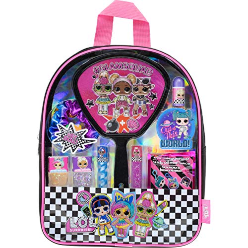 L.O.L Surprise! Townley Girl backpack Cosmetic makeup Set 10 Pieces, Including Lip Gloss, Nail Polish, Scrunchy, Mirror and Surprise Keychain, Ages 5+ for School Parties, Sleepovers and Makeovers Townley Girl