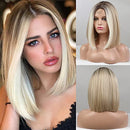 Ombre Blonde Lace Front Bob wigs Middle Part Bob Hair Wig for Women BLONDE UNICORN Straight Hair Wigs BLONDE UNICORN