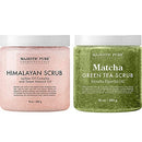 Majestic Pure Himalayan Salt Scrub and Matcha Scrub Bundle – Exfoliating Body Scrub Package MAJESTIC PURE