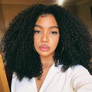 BLY 7A Mongolian Afro Kinky Curly Human Hair 3 Bundles Unprocessed Hair Weave Weft Big Hair for African American Women Natural Color (20/22/24 Inch) BLY