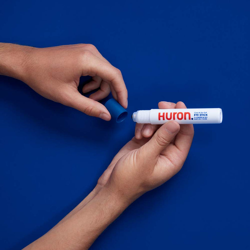 Huron - Men's Cool & De-puff Eye Stick- Refreshing serum with cooling rollerball applicator targets puffiness and dark circles. Soothes, hydrates and smoothes lines. 100% vegan, cruelty-free. 13.5ml. HURON