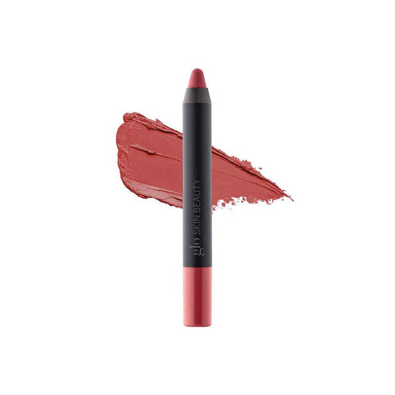 Glo Skin Beauty Suede Matte Lip Crayon in Demure - Earthy Mauve - Chunky Long Lasting Lipstick, 7 Shades, 2.5 g Glo Skin Beauty