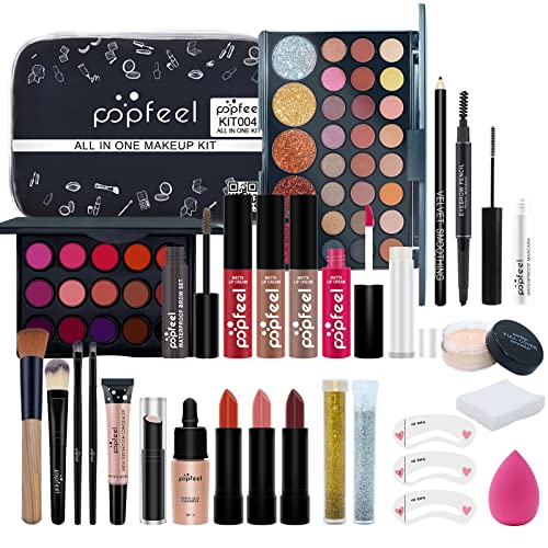 Makeup Kit for Women Full Kit, All-in-one Makeup Gift Set, Include Makeup Brush Set, Eyeshadow Palette, Lip Gloss Set, Lipstick, Blush, Foundation, Concealer, Mascara, Eyebrow Pencil Sea-Maid