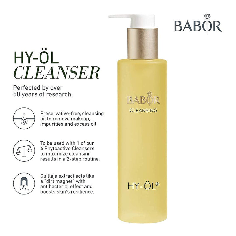 HY-ÖL & Phytoactive Hydro Base Set, Double Cleansing, Oil Cleanser and Makeup Remover Oil Set for Dry Skin Babor
