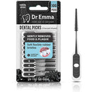 Dr. Emma Soft Rubberized Dental Picks Brush Picks, 100 Count (1 Packs, Charcoal) Dr. Emma