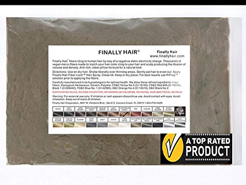 Finally Hair Hair Building Fibers Refill Bag, Light Medium Brown - our lightest brown shade, 56 Grams, Premium Hair Loss Concealer in a Refill Bag
