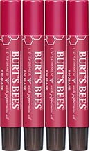 Burt's Bees Lip Balm, Moisturizing Lip Shimmer With Vitamin E & Coconut Oil, 100% Natural, Rhubarb, 0.09 Ounce (4 Pack) Burt's Bees