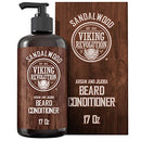 Beard Conditioner w/Argan & Jojoba Oils - Softens & Strengthens - Sandalwood Scent - Beard Conditioner w/Beard Oil (17oz Conditioner) Viking Revolution
