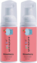 Autobrush Fluoride-Free Foaming Toothpaste for Kids, Strawberry Flavor, Whitening & Deep Cleaning, Travel Friendly, Anti-Cavity (Pack of 3) Infinity Warehouse