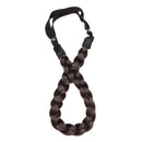 Braided Hair band Plaited Headband Elastic Stretch Wide Plaited Braids Braided Headband Synthetic Hairpiece Chunky Braided Headband Trendy Girls Women (Small-three strands braided, dark brown) S-noilite Store