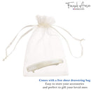 French Amie Small 2 1/4 Inches Cream Ivory Celluloid Handmade Automatic Hair Clip Hair Barrette - (Ivory Cream) French Amie